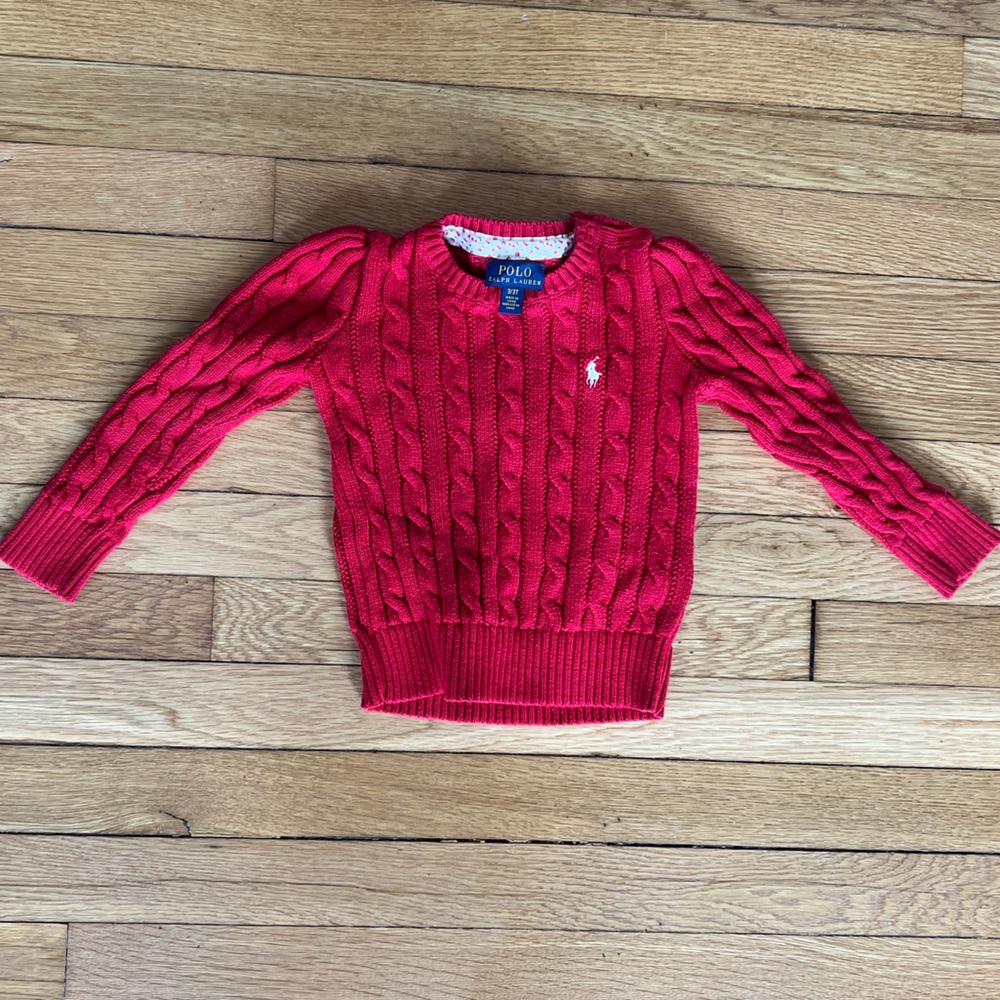 Size 3T Polo Red Cardigan Sweater